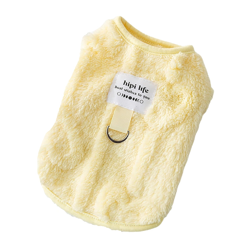 Autumn winter dog clothes Can Pull Simple Solid Color Two-legged Down Jacket Cat Warm Vest Pet Clothing