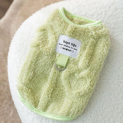 Autumn winter dog clothes Can Pull Simple Solid Color Two-legged Down Jacket Cat Warm Vest Pet Clothing