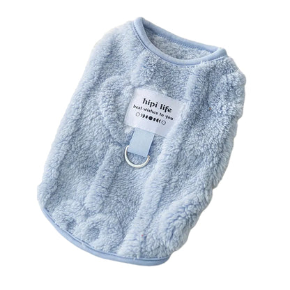 Autumn winter dog clothes Can Pull Simple Solid Color Two-legged Down Jacket Cat Warm Vest Pet Clothing