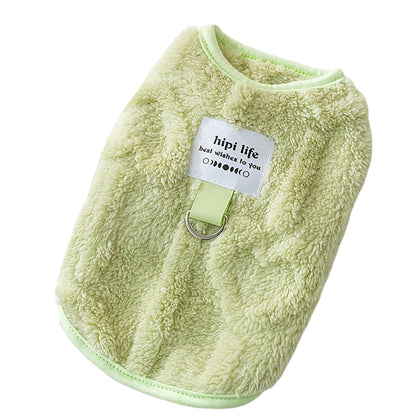 Autumn winter dog clothes Can Pull Simple Solid Color Two-legged Down Jacket Cat Warm Vest Pet Clothing