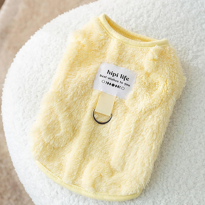 Autumn winter dog clothes Can Pull Simple Solid Color Two-legged Down Jacket Cat Warm Vest Pet Clothing