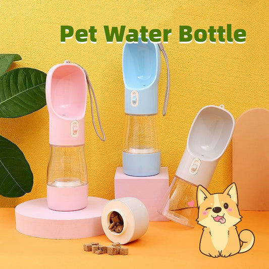 Portable Dog Water Bottle with Feeding Bowl - Leakproof Travel Water Dispanser for Dogs